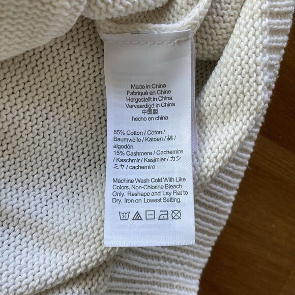 J. Crew Sweater Women's Sm Cotton Cashmere Blend Pocket Mockneck White Preppy - Picture 10 of 14